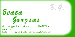 beata gorzsas business card